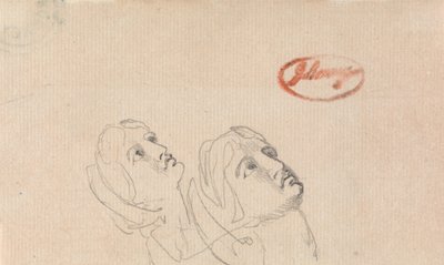 Kaksi päätä katsomassa ylöspäin tekijältä George Romney