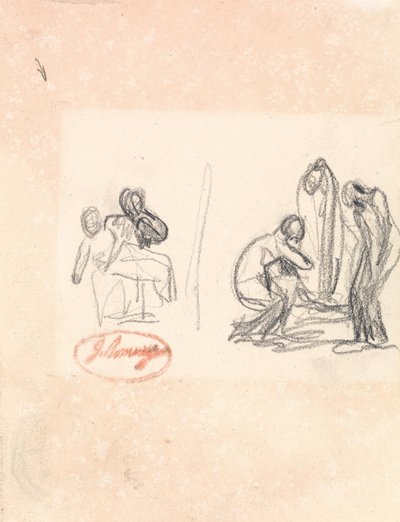 Kaksi luonnosta leikkivistä lapsista tekijältä George Romney