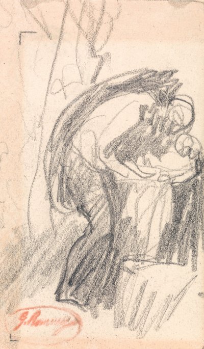 Tunnistamaton kohde: Mies lapsen kanssa tekijältä George Romney
