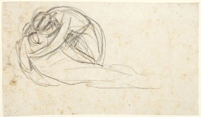 Nainen syleilee makuulla olevaa hahmoa (takapuolella: kahden seisovan hahmon alaosa) tekijältä George Romney