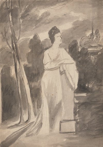 Nainen pylvään ääressä tekijältä George Romney