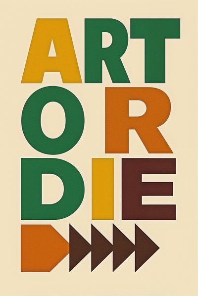 Taide tai kuole, 2024 (akryyli kankaalle) tekijältä George Rosaly