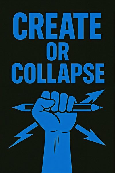 CREATE OR COLLAPSE, 2025 (akryyli kankaalle) tekijältä George Rosaly