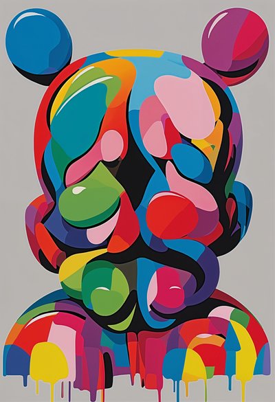 Color Burst, 2024 (akryyli kankaalle) tekijältä George Rosaly