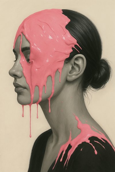 Flesh Memory, 2025 (akryyli kankaalle) tekijältä George Rosaly