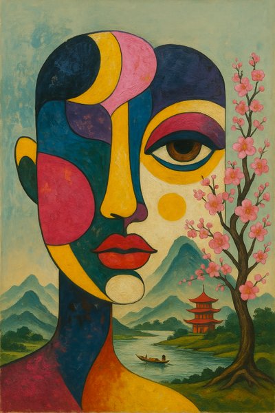 Rauha kukassa, 2025 (akryyli kankaalle) tekijältä George Rosaly