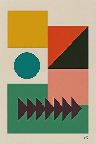 Valtarakenne, 2025 (akryyli kankaalle) tekijältä George Rosaly