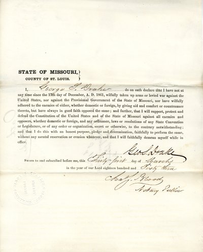 George S. Draken uskollisuusvala Missourista, St.Louisin kreivikunta tekijältä George S. Drake