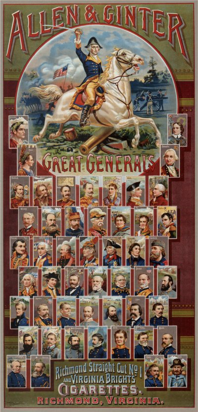 The Great Generals -sarja Allen & Ginter Cigarettes Brandsille, 1885 tekijältä George S. Harris