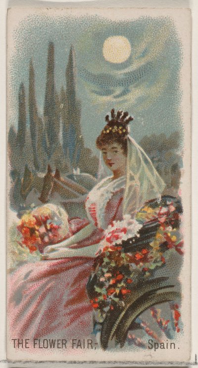 Flower Fair, Espanja, Holidays-sarjasta N80 Duke-tuotemerkin savukkeille, 1890, 1890. tekijältä George S. Harris and Sons
