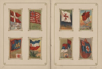 Kaikkien kansakuntien ja Amerikan yhdysvaltojen osavaltioiden ja alueiden liput - Sivut 19 ja 20, 1887 tekijältä George S. and Sons Harris