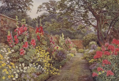 Blyborough, Hollyhocks tekijältä George Samuel Elgood
