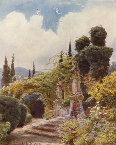 Italialaiset puutarhat: Villa Arson (värilitro): Gateway, Villa Arson (värilitro) tekijältä George Samuel Elgood
