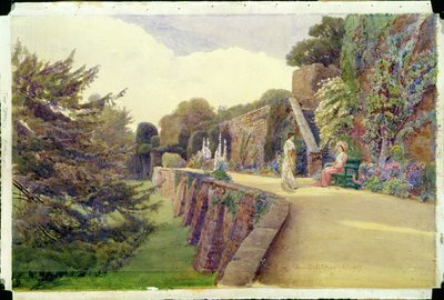 Terassi Berkeley Castlessa, Gloucestershire, 1887 tekijältä George Samuel Elgood