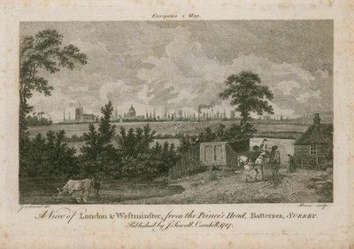 Näkymä Lontooseen ja Westminsteriin Princes Headiltä, Batterseasta, Surreystä tekijältä George Samuel Elgood