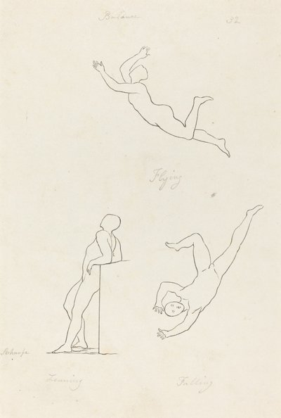 Nojaa, lentää ja putoaa tekijältä George Scharf after John Flaxman