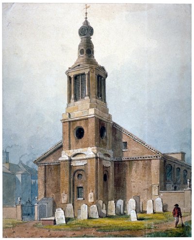 Pyhän Annan kirkko, Dean Street, Soho, Lontoo, 1828 tekijältä George Shepherd