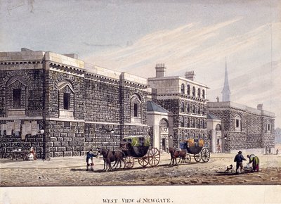 Newgaten vankila, Old Bailey, Lontoo, 1815 tekijältä George Shepherd