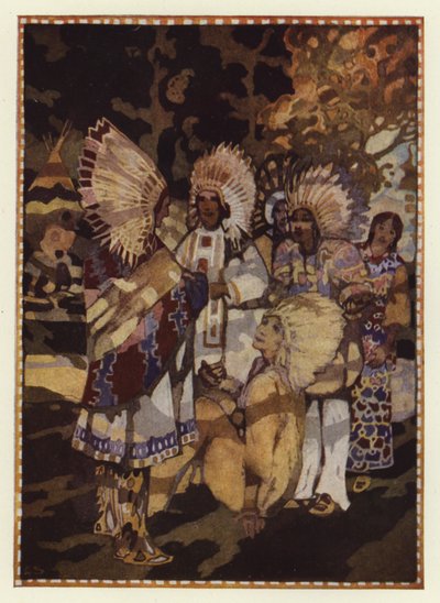 "Olen kyllästynyt yksinäiseen elämään; olen tullut hakemaan tyttäresi" (väri litho) tekijältä George Sheringham