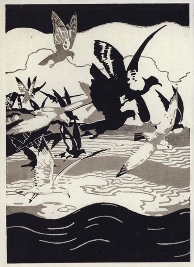 Kuvitus Canadian Wonder Talesille (väri litho) tekijältä George Sheringham
