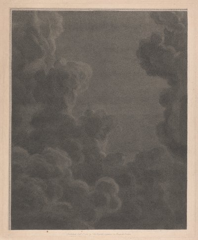 Kappelin länsiikkuna, New College Oxford, pilvet, osa syntymäpaikkaa tekijältä George Siegmund Facius