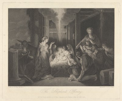 Kappelin länsiikkuna, New College Oxford: Shepherd-uhri, syntymäkohtaus tekijältä George Siegmund Facius