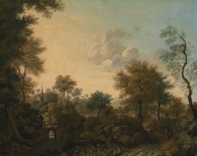 Näkymä oletettavasti lähellä Arundelia, Sussex, hahmoja kaistalla tekijältä George Smith