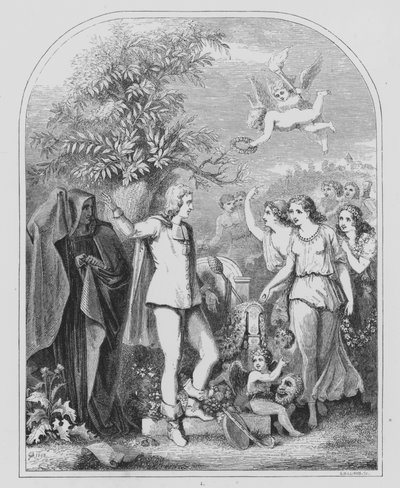 John Milton, LAllegro (kaiverrus) tekijältä George Snr (after) Scharf