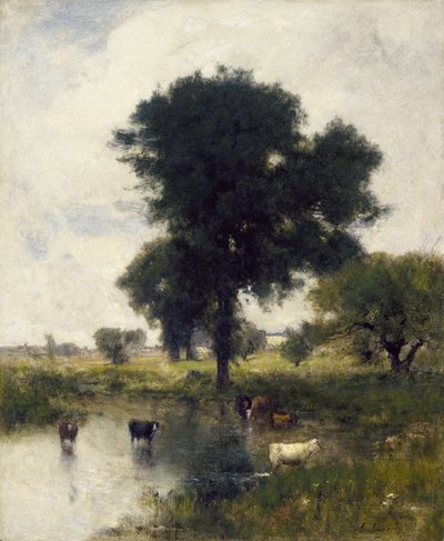 Nauta altaassa (kesämaisema), 1880 tekijältä George Snr. Inness