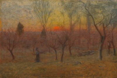 Gathering Wood, Montclair, New Jersey, 1889 tekijältä George Snr. Inness