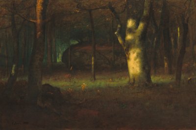 Auringonlasku metsässä, 1891 tekijältä George Snr. Inness
