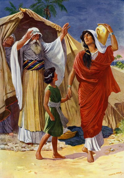 Hagar ja Ismael (väri litho) tekijältä George Soper