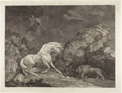 Leijonan pelästynyt hevonen tekijältä George Stubbs