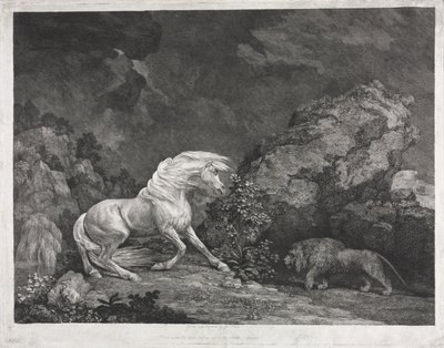 Leijonan pelästynyt hevonen tekijältä George Stubbs