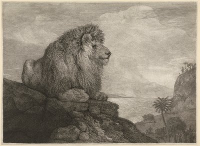 Leijona [Kivellä lepäävä leijona] tekijältä George Stubbs