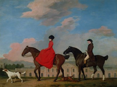 John ja Sophia Musters ratsastamassa Colwick Hallissa, 1777 tekijältä George Stubbs