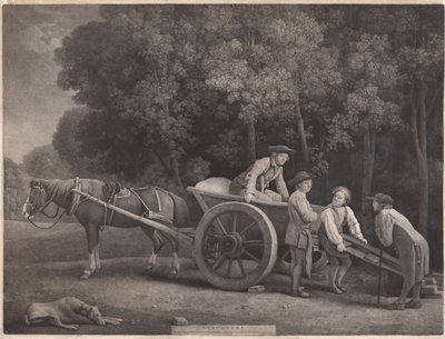 Työläiset, taiteilijan kaivertama, pubi. 1789 (etsaus) tekijältä George Stubbs
