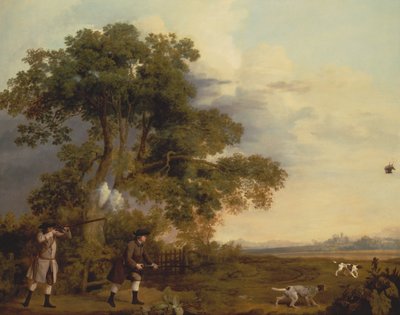 Kaksi herrasmiestä ampumassa tekijältä George Stubbs