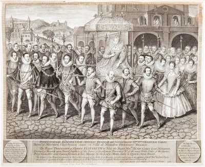 Kuningatar Elisabet I:n kuninkaallinen kulkue, n. 1580 1744 tekijältä George Vertue