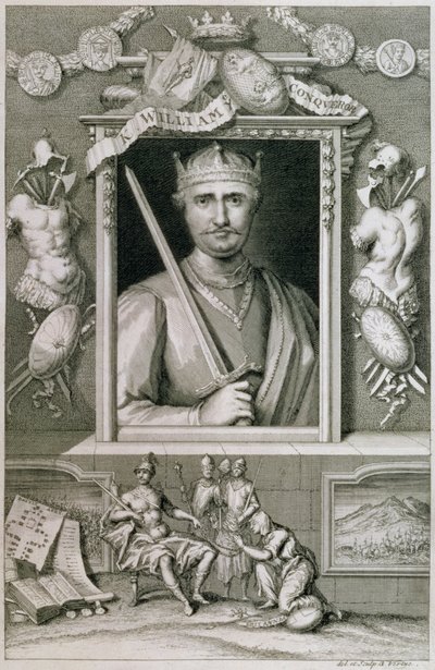 William I Valloittaja (1027-87) Englannin kuningas vuodelta 1066, taiteilijan kaiverrus (kaiverrus) tekijältä George Vertue