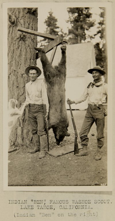 Intialainen "Ben", kuuluisa Washoe Scout. Lake Tahoe, Kalifornia tekijältä George W. Ingalls