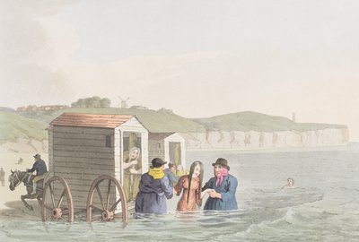 Meriuinti Bridlingtonin lahdella, George Walkerin teoksesta "Costumes of Yorkshire". tekijältä George Walker