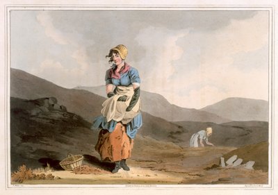 The Cranberry Girl, kaiverrettu Robert Havell vanhemman, julkaissut 1814 Robinson and Son, Leeds tekijältä George Walker