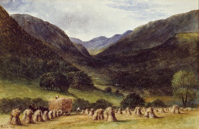 Harvest Time, Llyn Crafnant, Pohjois-Wales, 1869 tekijältä George Augustus Wallis