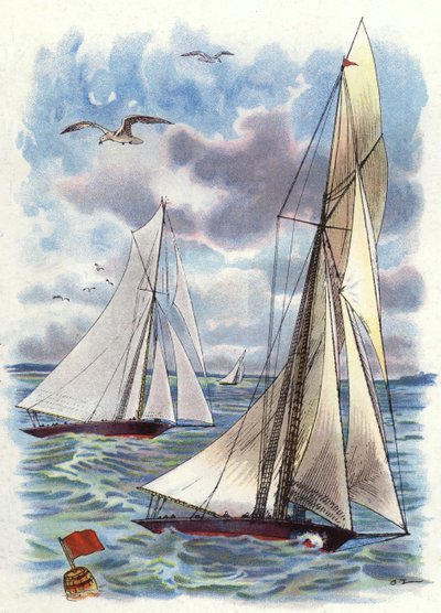 Yacht Race (väri litho) tekijältä George Washington Lambert