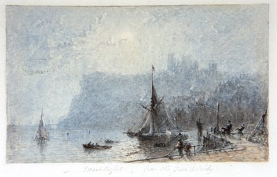 Kuunvalo - laiturilta Whitby tekijältä George Weatherill