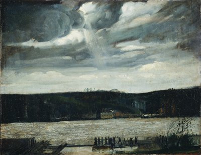 Pilvinen päivä (Hudsonjoki: lähestyvä puuska) tekijältä George Wesley Bellows