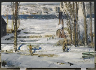 Aamun lumi - Hudson-joki, 1910 tekijältä George Wesley Bellows
