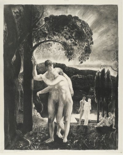 Amour, Men Like Gods -sarja, 1923 (litho kudottu paperille) tekijältä George Wesley Bellows