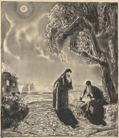 Figuurit Moonlightissa tekijältä George Wesley Bellows